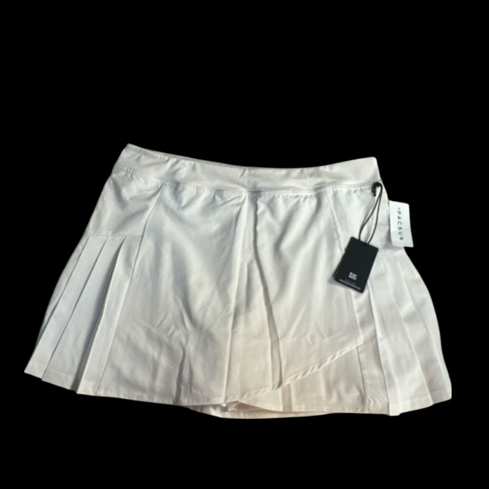 PacSun Pleated Mini Skort Ivory White Size Large NWT Tennis Skirt Activewear